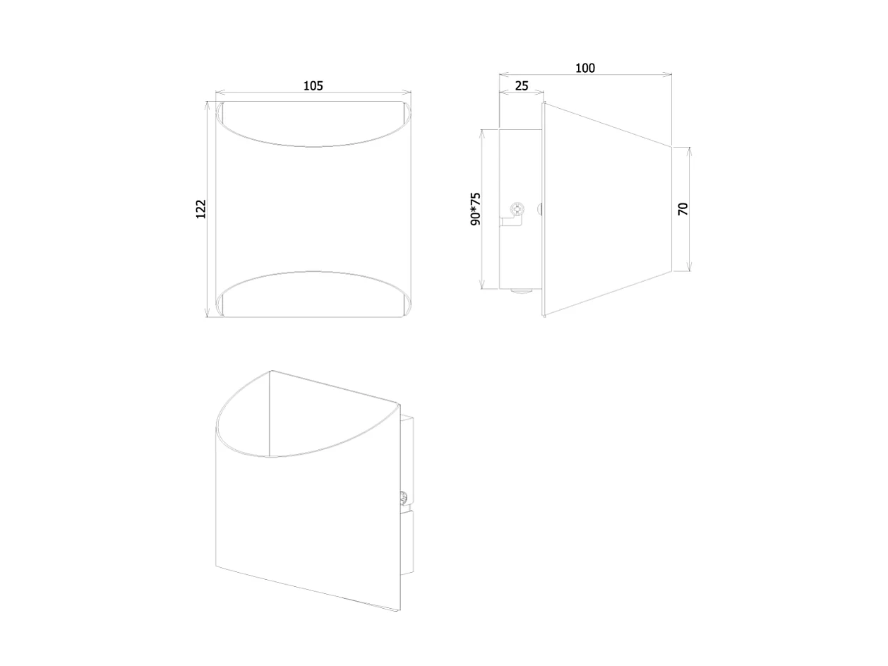 Applique murale Samdel, Noir et Doré