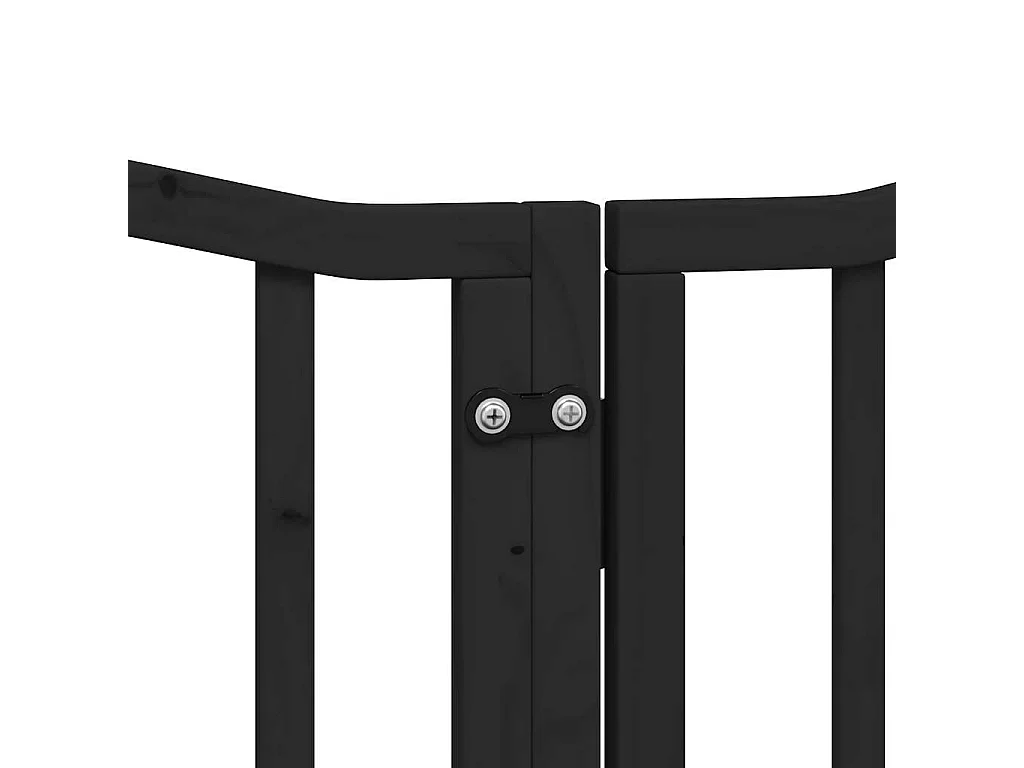 Barrière pour chiens et porte 6 panneaux noir bois de peuplier