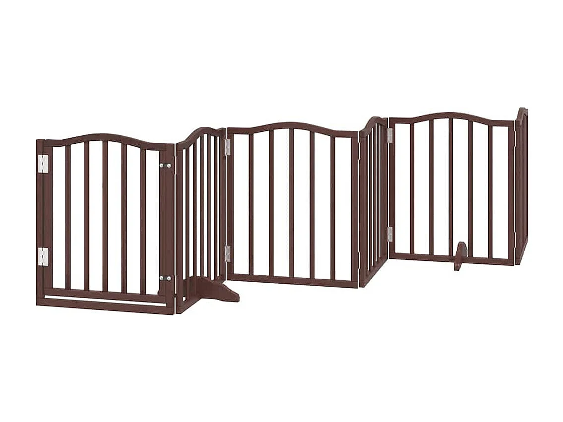 Portão cães com porta dobrável 15 painéis 750 cm álamo castanho