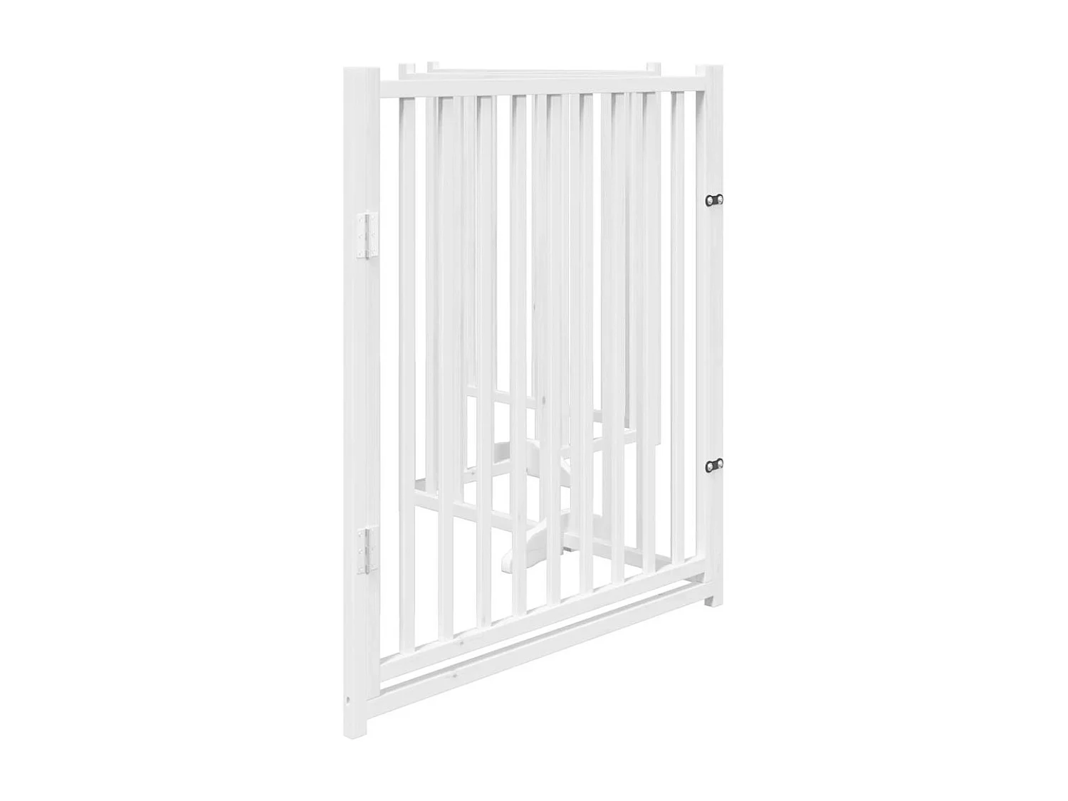 Puerta de perros plegable 4 paneles madera abeto blanco 320 cm