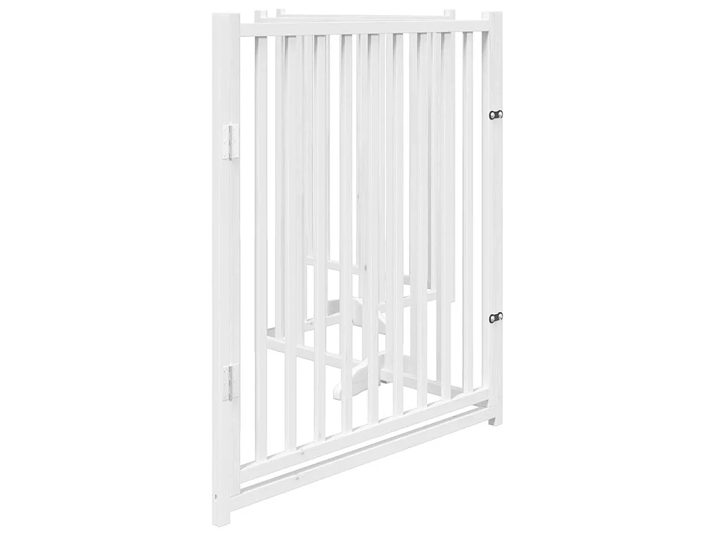 Puerta de perros plegable 4 paneles madera abeto blanco 320 cm