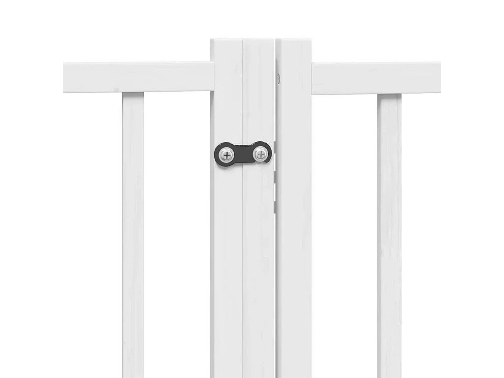 Puerta de perros plegable 4 paneles madera abeto blanco 320 cm