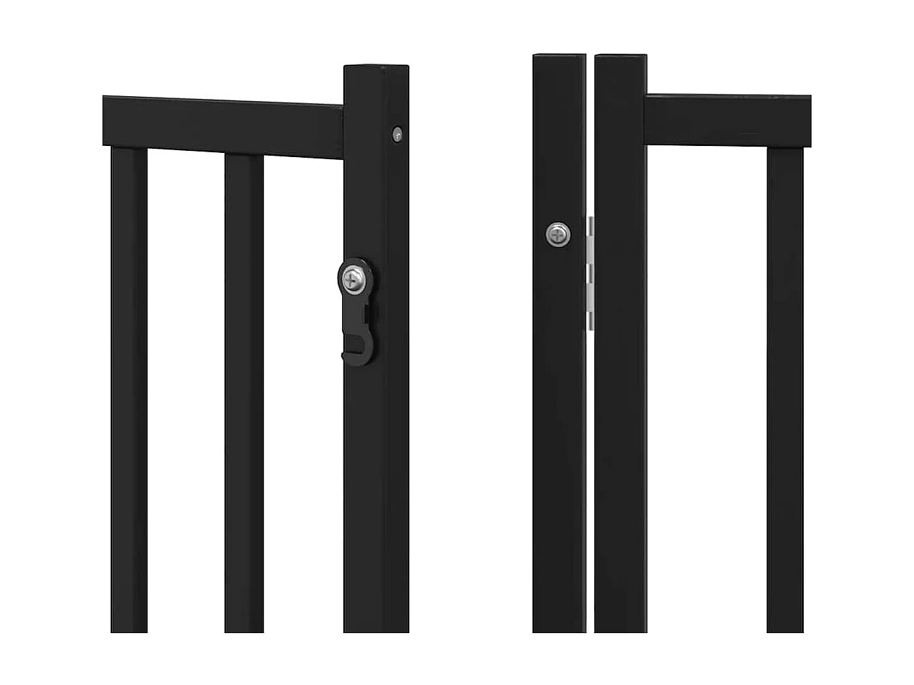 Portão para cães com porta dobrável 12 painéis 960 cm álamo preto