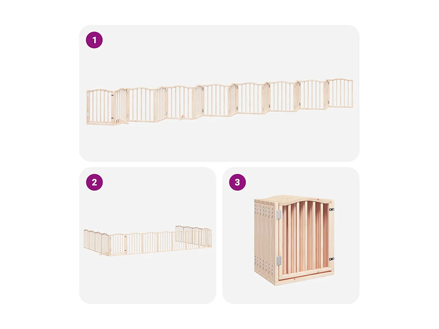 Portão para cães com porta dobrável 15 painéis 750 cm álamo