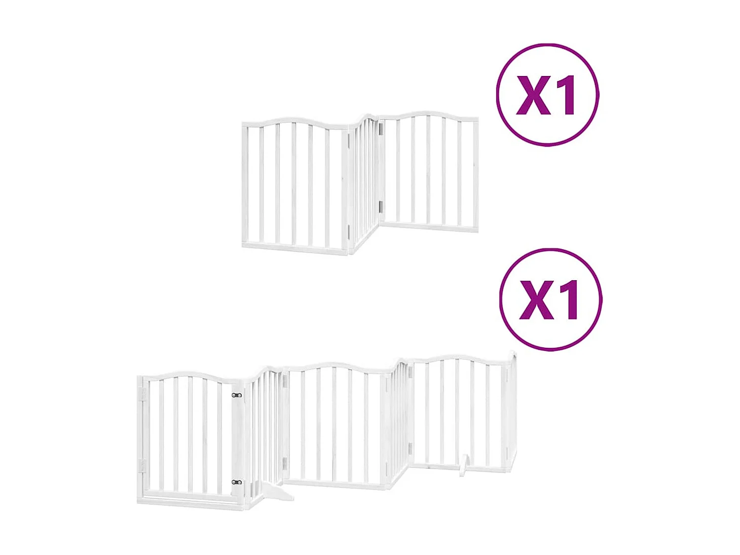 Portão para cães com porta dobrável 9 painéis 450 cm álamo branco