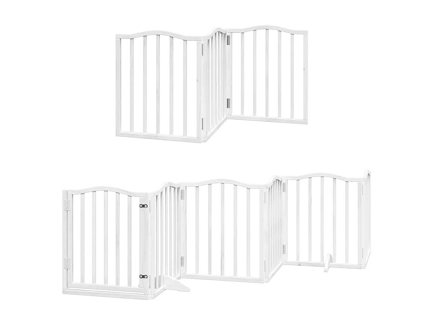 Portão para cães com porta dobrável 9 painéis 450 cm álamo branco