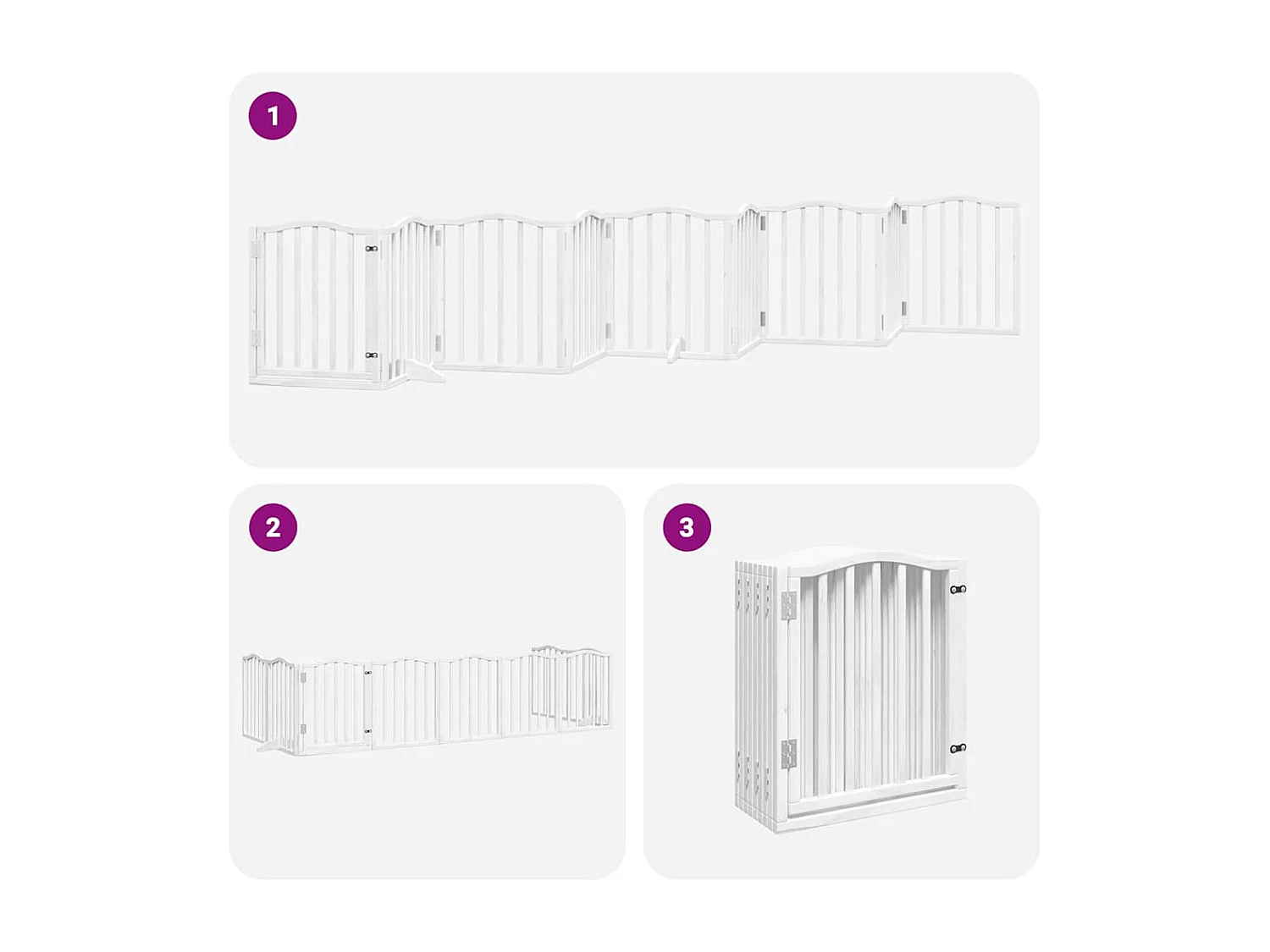 Barrière pour chien porte pliable 9 panneaux blanc bois peuplier