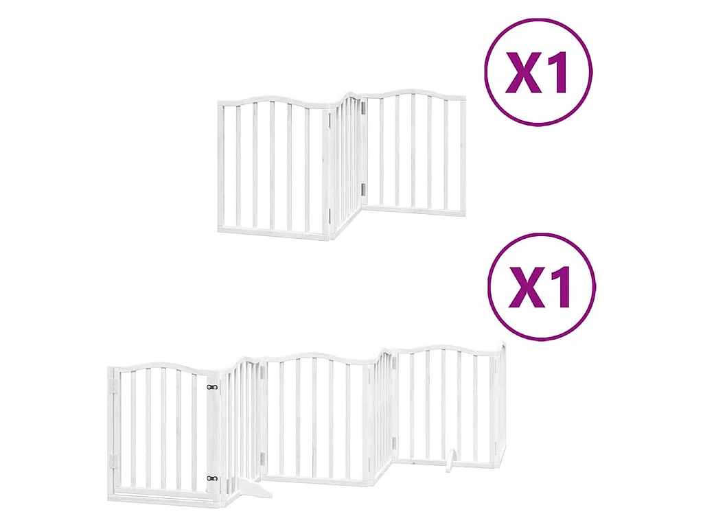 Barrière pour chien porte pliable 9 panneaux blanc bois peuplier