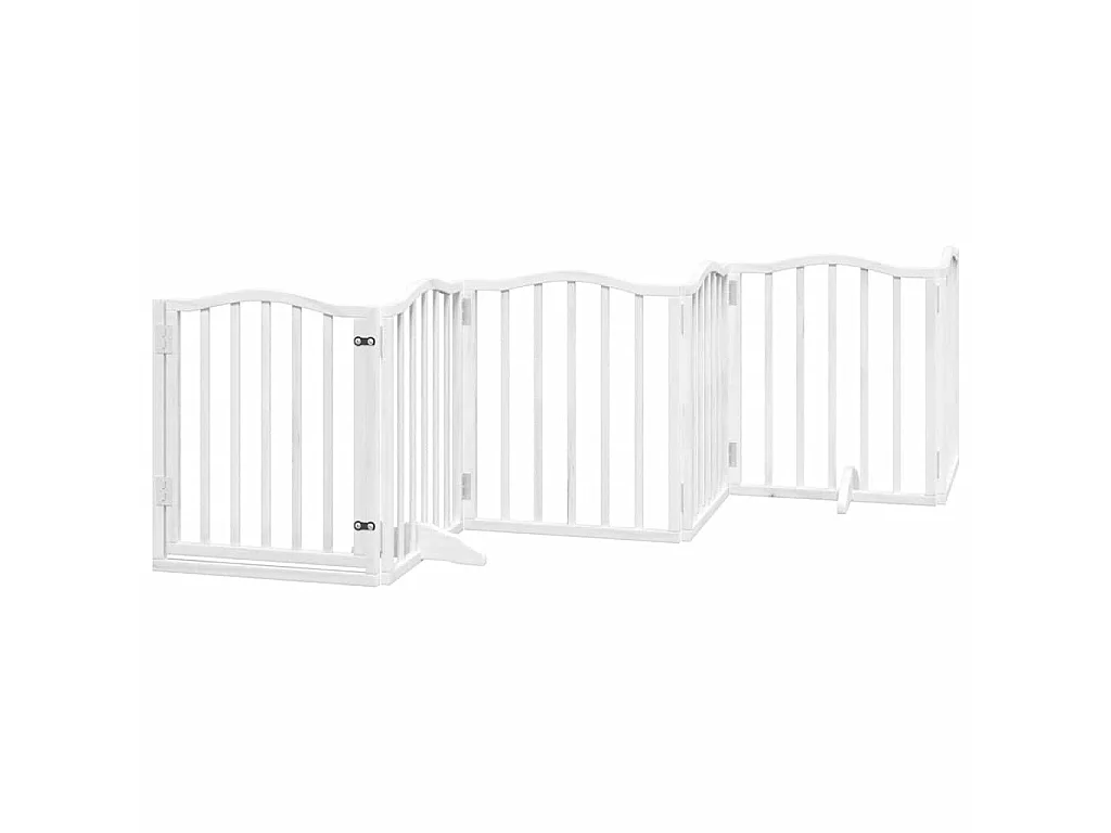 Barrière pour chien porte pliable 9 panneaux blanc bois peuplier