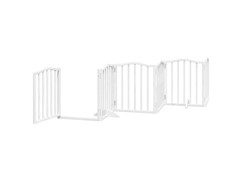 Barrière pour chien porte pliable 9 panneaux blanc bois peuplier