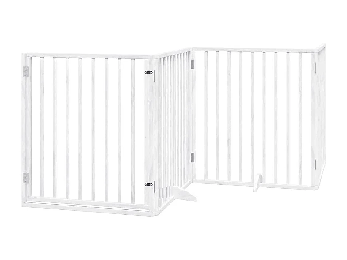 Barrière pour chien porte pliable 10 panneaux bois de peuplier