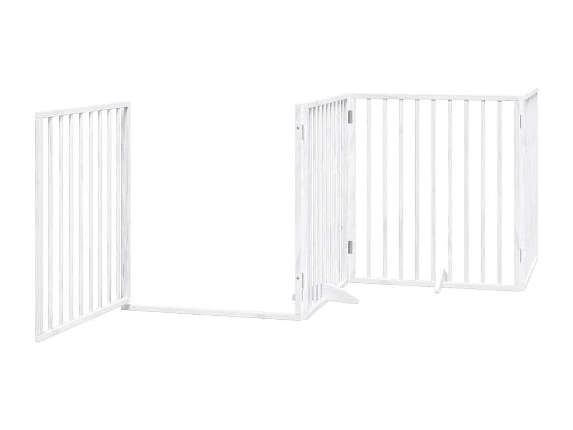 Barrière pour chien porte pliable 10 panneaux bois de peuplier