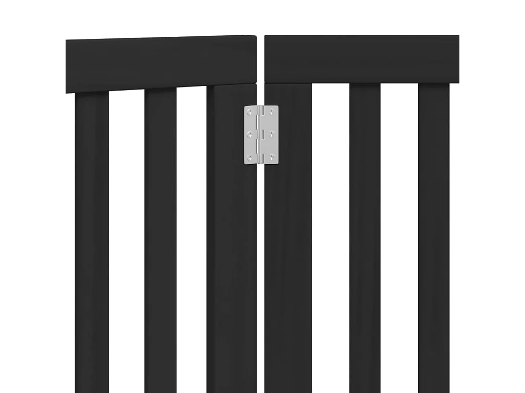 Barrière pour chien pliable 3 panneaux noir bois de peuplier