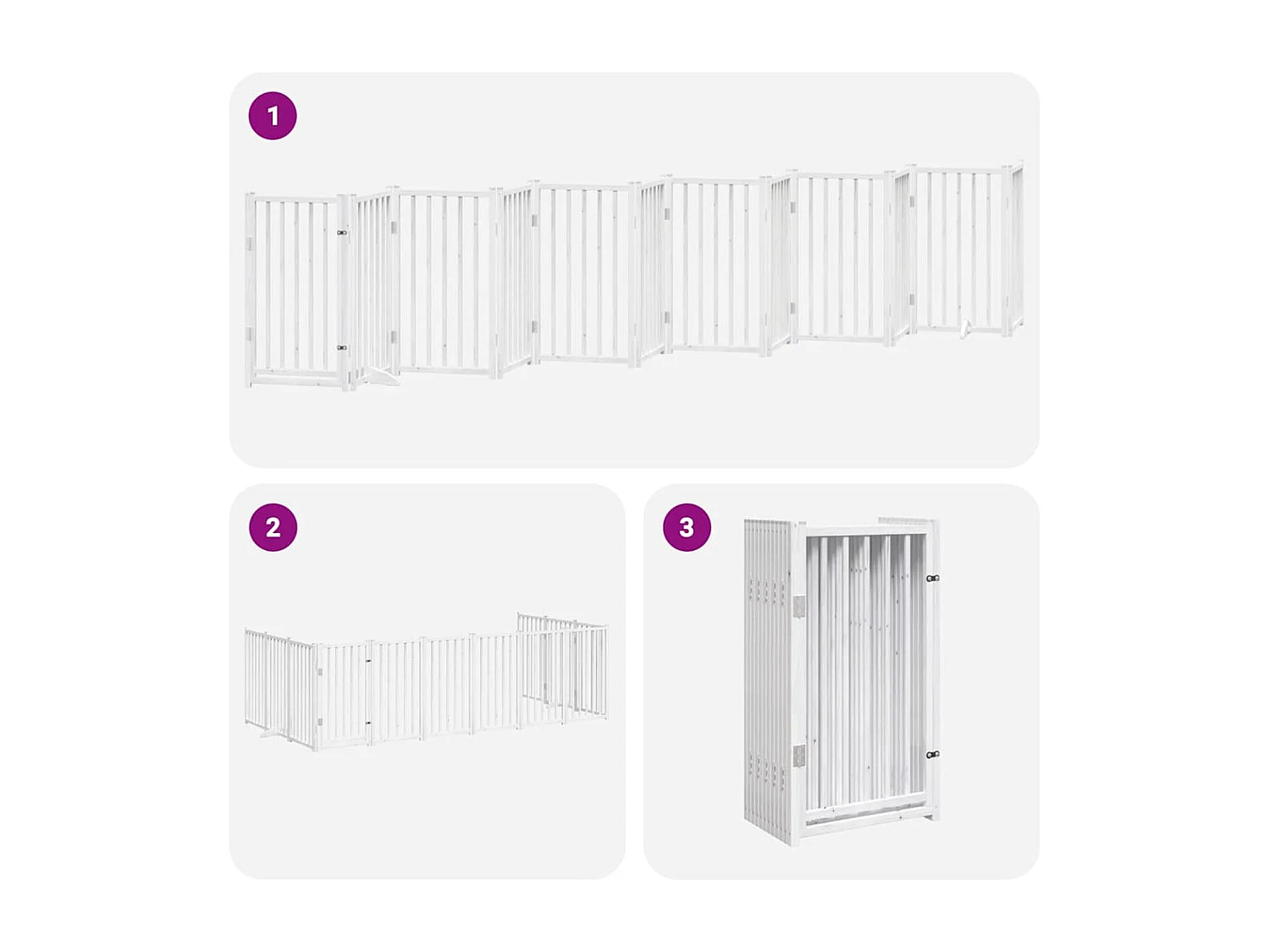 Portão para cães com porta dobrável 12 painéis 600cm álamo branco