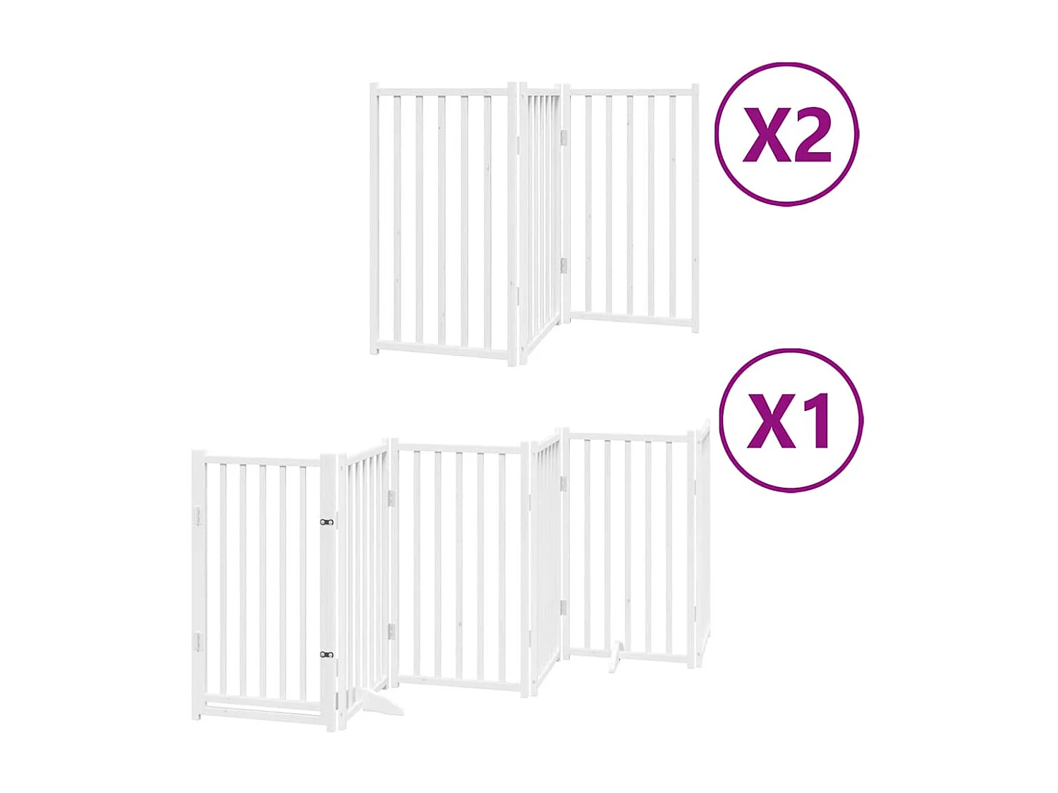 Barrière pour chien porte pliable 12 panneaux bois de peuplier