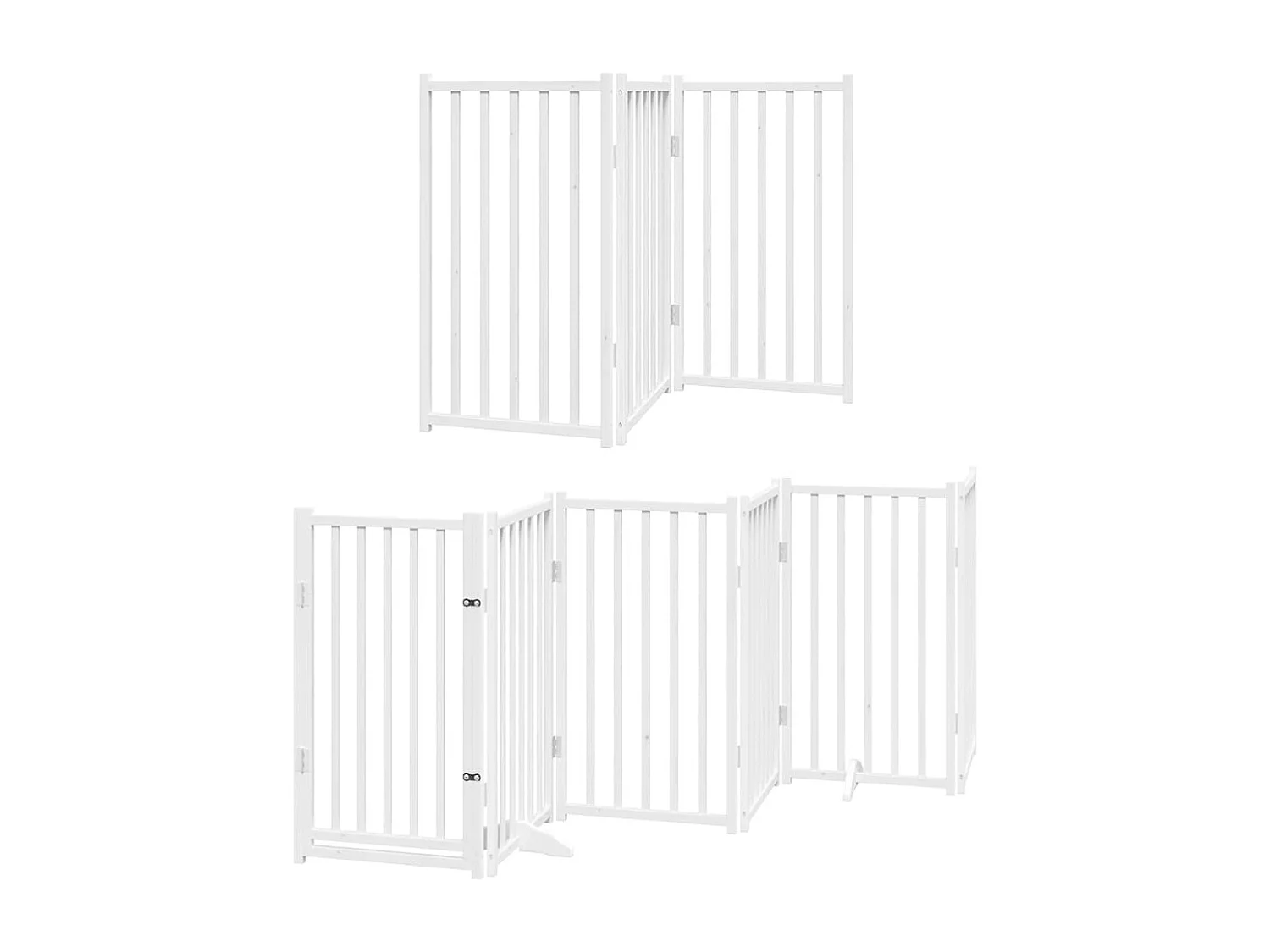Barrière pour chien porte pliable 12 panneaux bois de peuplier