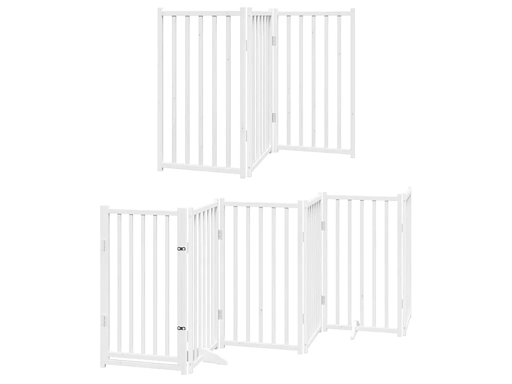 Barrière pour chien porte pliable 12 panneaux bois de peuplier