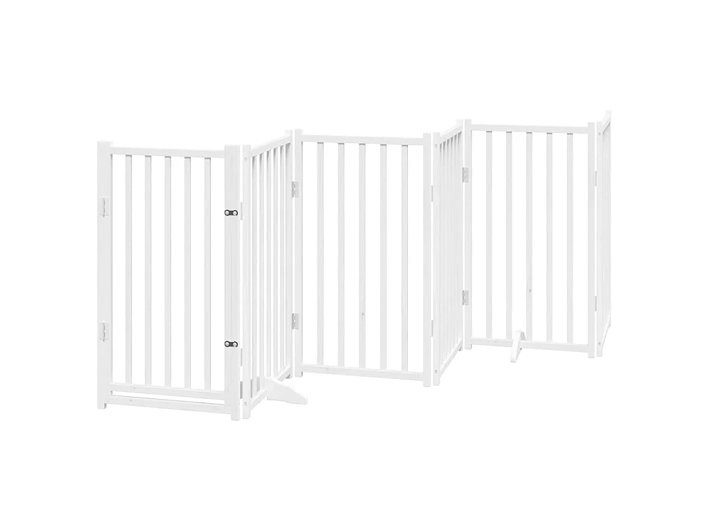 Barrière pour chien porte pliable 12 panneaux bois de peuplier