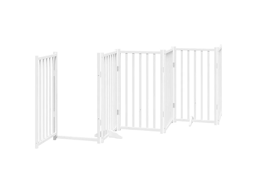Barrière pour chien porte pliable 12 panneaux bois de peuplier