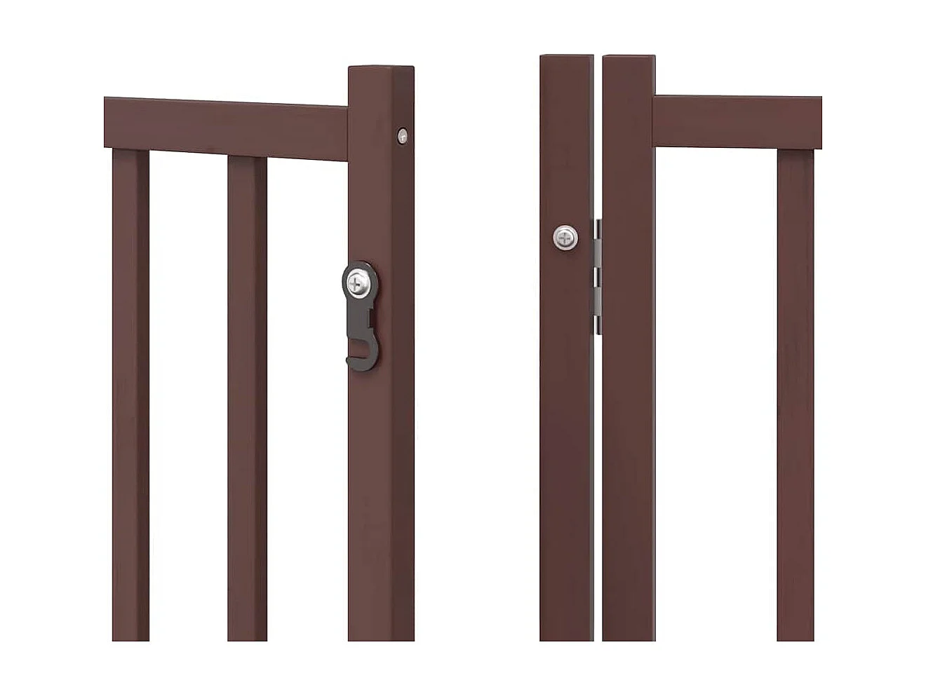 Portão para cães com porta dobrável 6 painéis 480cm álamo castanho