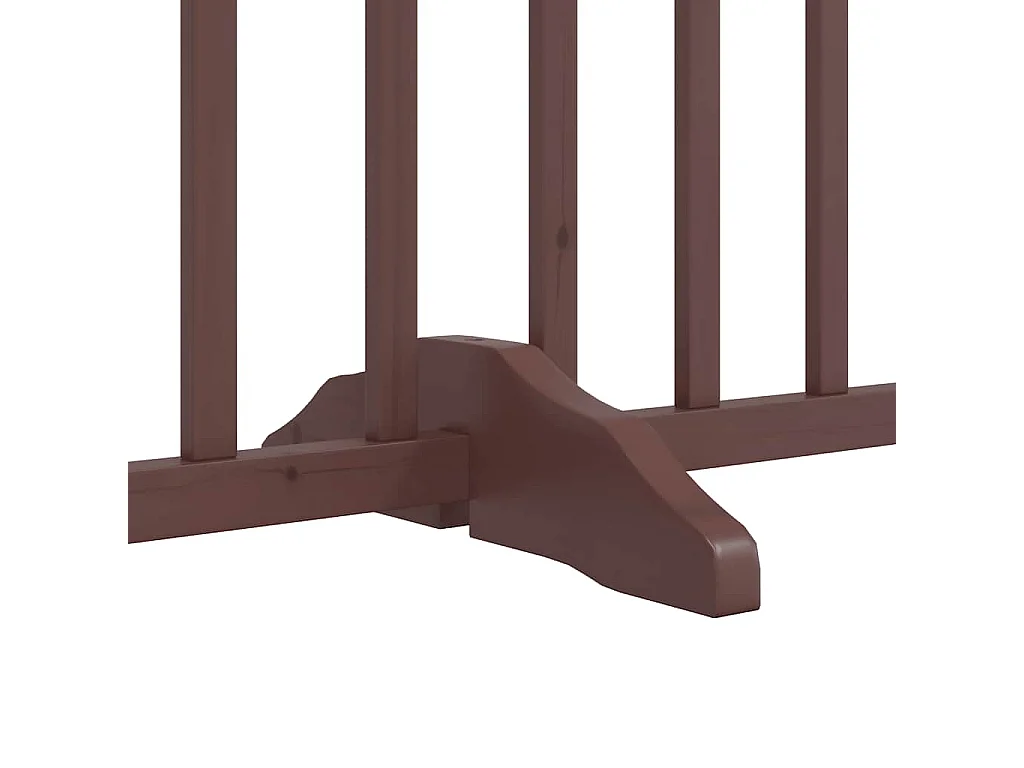 Puerta de perros plegable 6 paneles madera álamo marrón 480 cm