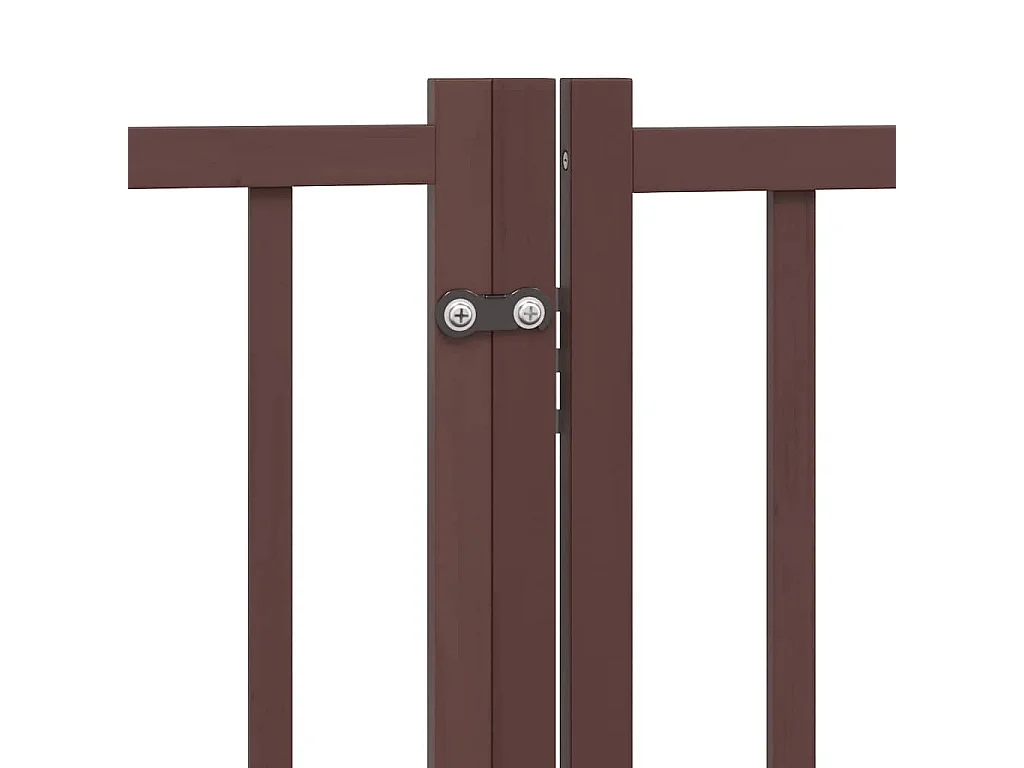 Puerta de perros plegable 6 paneles madera álamo marrón 480 cm