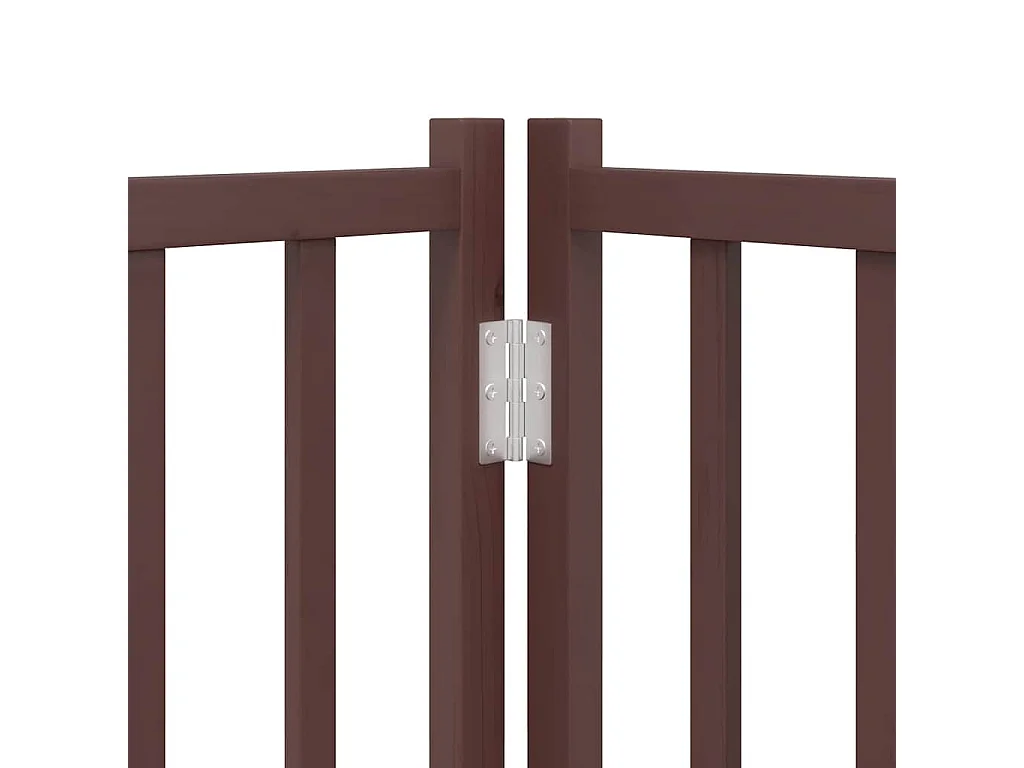 Puerta de perros plegable 6 paneles madera álamo marrón 480 cm
