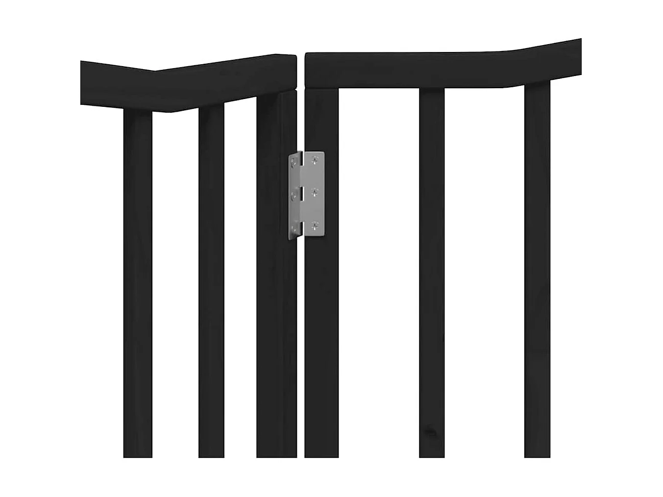 Barrière pour chien pliable 2 panneaux noir bois de peuplier