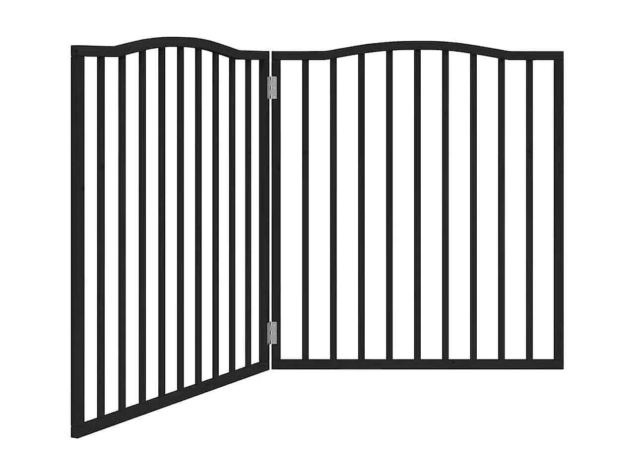 Barrière pour chien pliable 2 panneaux noir bois de peuplier