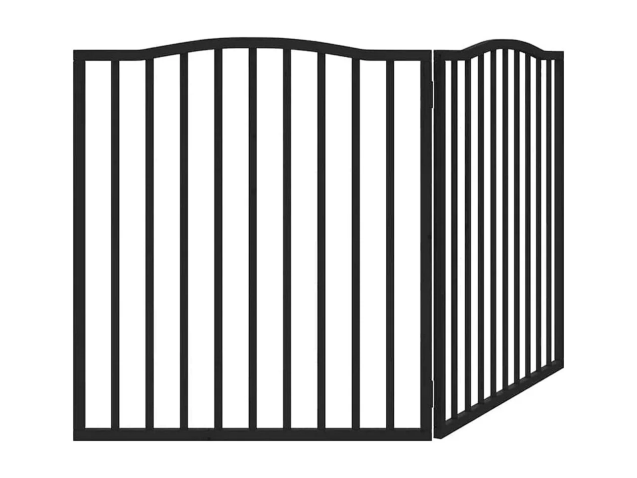 Barrière pour chien pliable 2 panneaux noir bois de peuplier