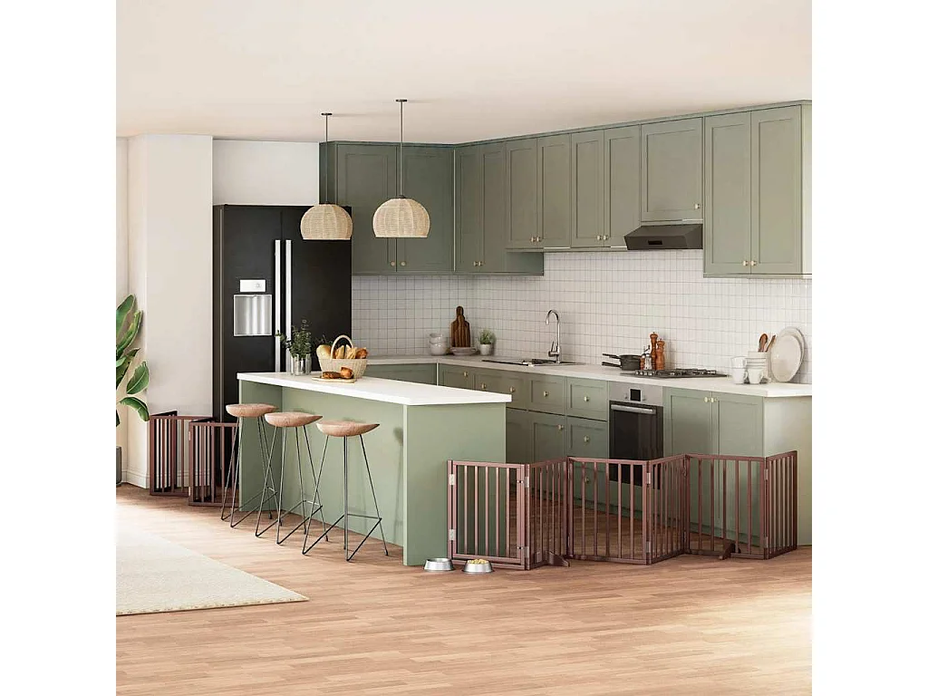 Portão cães com porta dobrável 12 painéis 600 cm álamo castanho