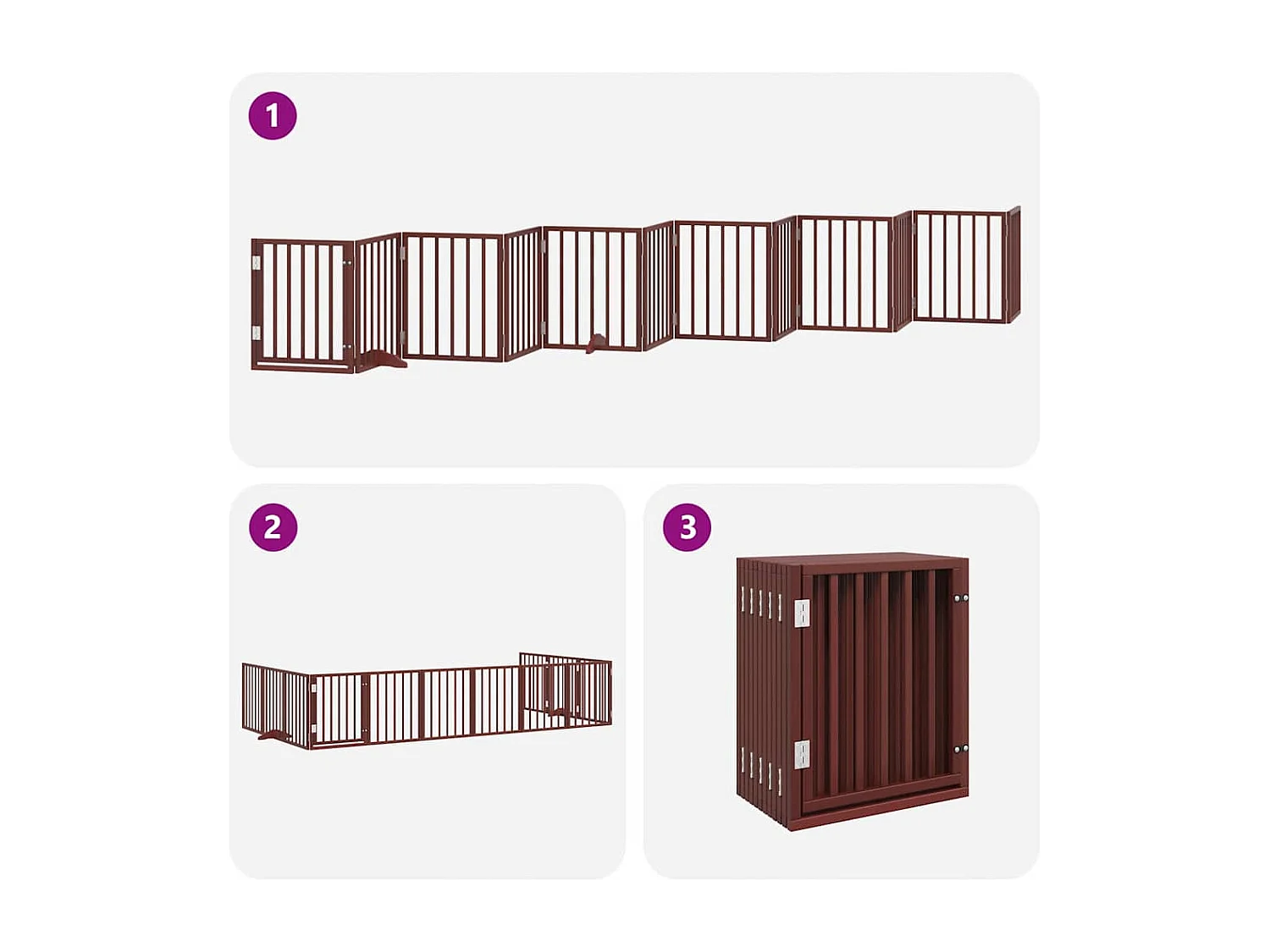 Portão cães com porta dobrável 12 painéis 600 cm álamo castanho