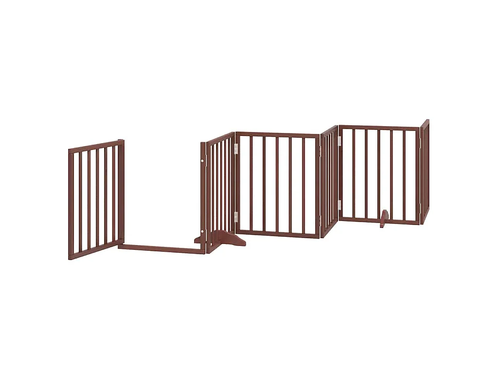 Barrière pour chien porte pliable 12 panneaux bois de peuplier