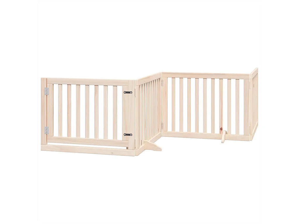 Barrière pour chien porte pliable 12 panneaux bois de peuplier
