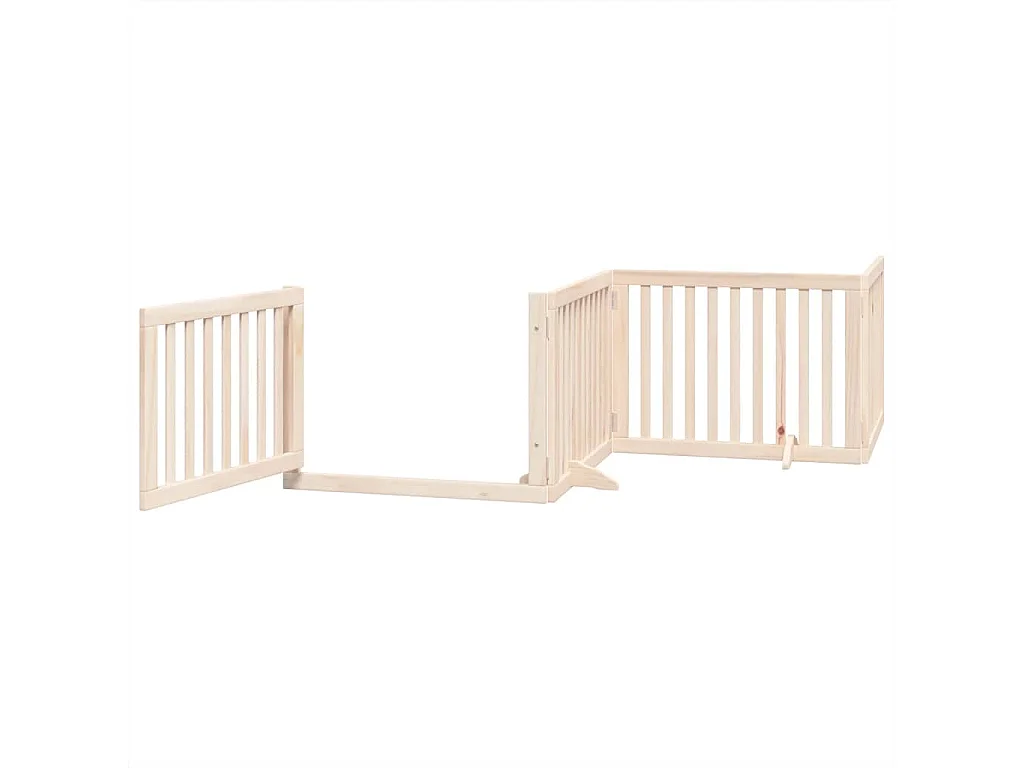 Barrière pour chien porte pliable 12 panneaux bois de peuplier