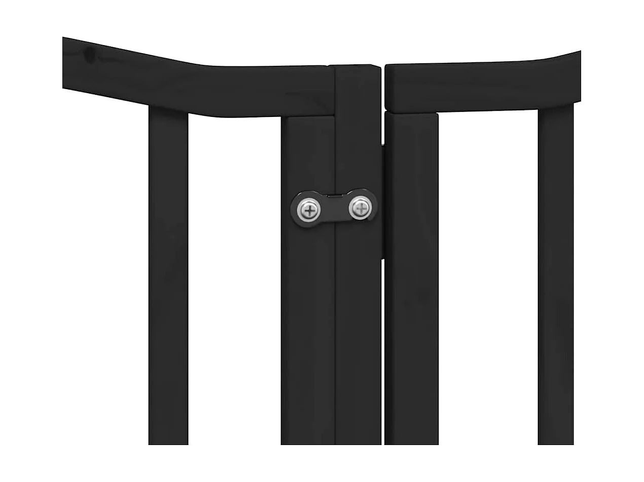 Puerta para perros plegable 9 paneles madera álamo negra 450 cm