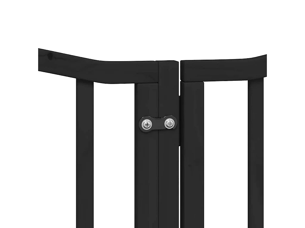 Barrière pour chien porte pliable 9 panneaux noir bois peuplier