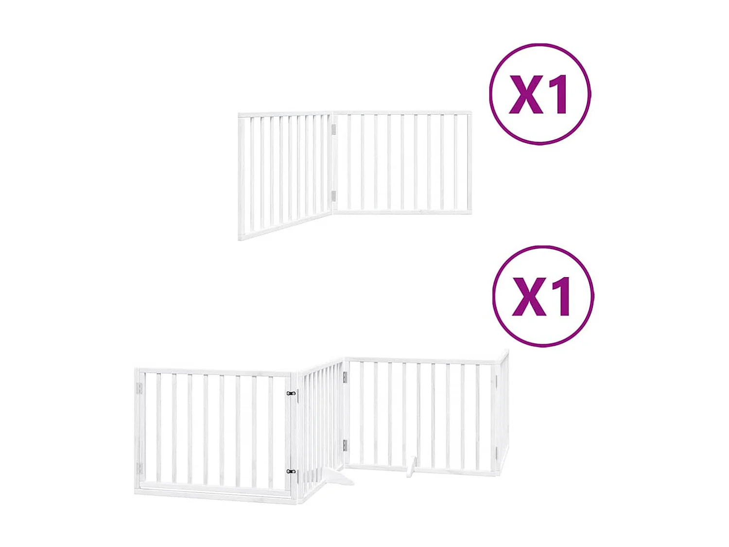 Barrière pour chien porte pliable 6 panneaux blanc bois peuplier