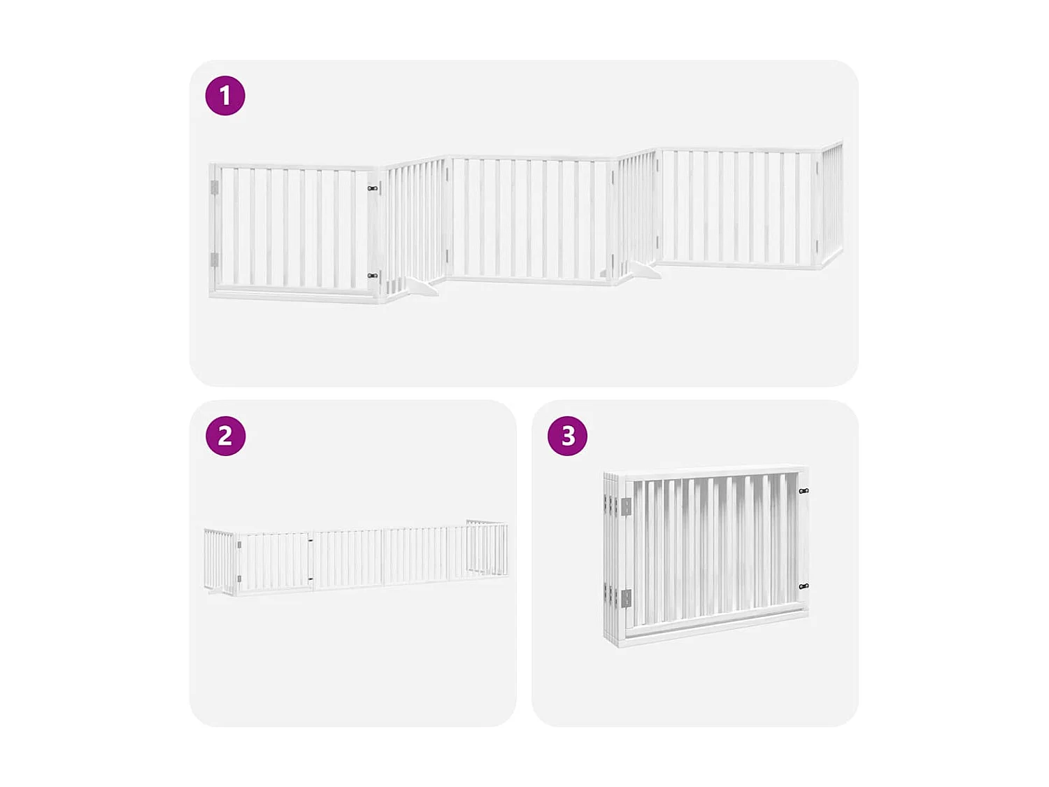 Barrière pour chien porte pliable 6 panneaux blanc bois peuplier