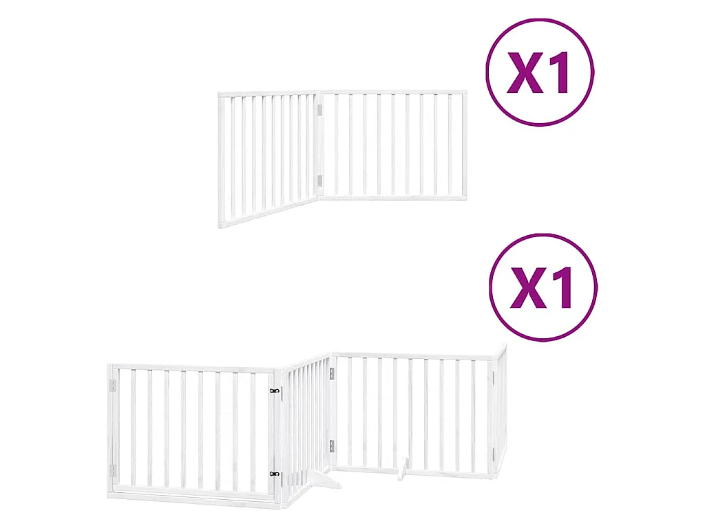 Barrière pour chien porte pliable 6 panneaux blanc bois peuplier