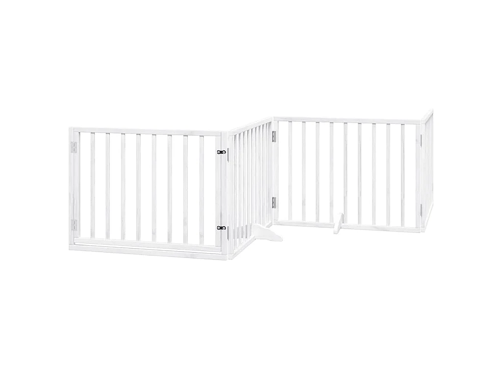 Barrière pour chien porte pliable 6 panneaux blanc bois peuplier