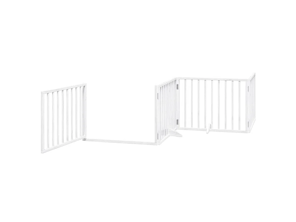 Barrière pour chien porte pliable 6 panneaux blanc bois peuplier