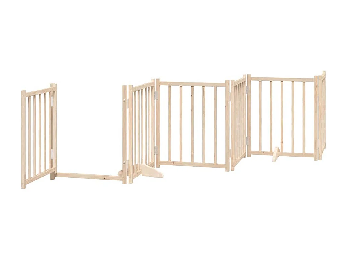 Barrière pour chien porte pliable 12 panneaux bois de peuplier