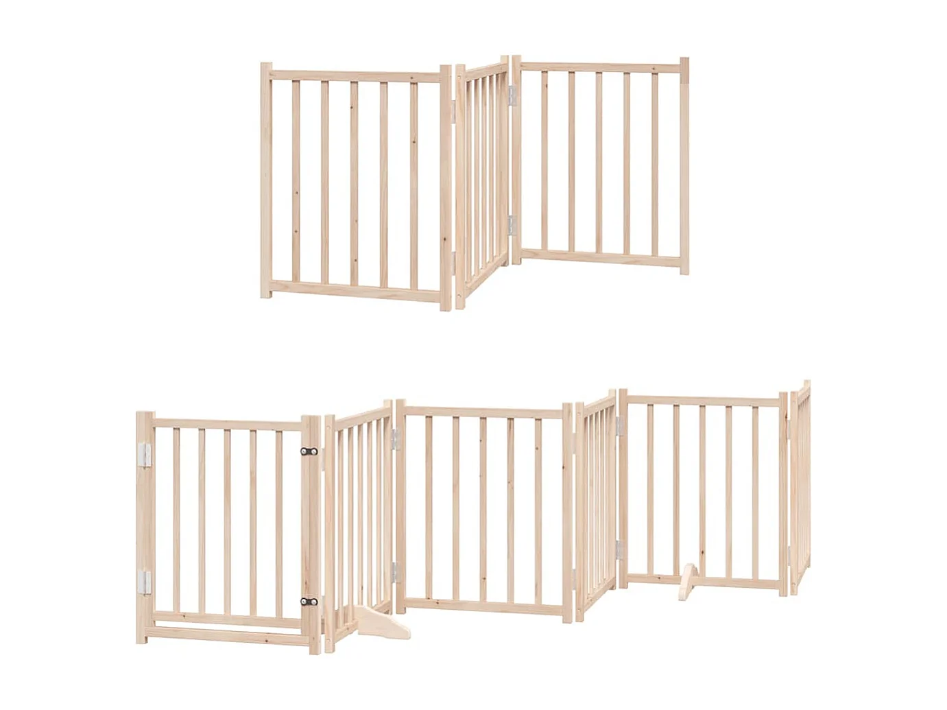 Barrière pour chien porte pliable 12 panneaux bois de peuplier