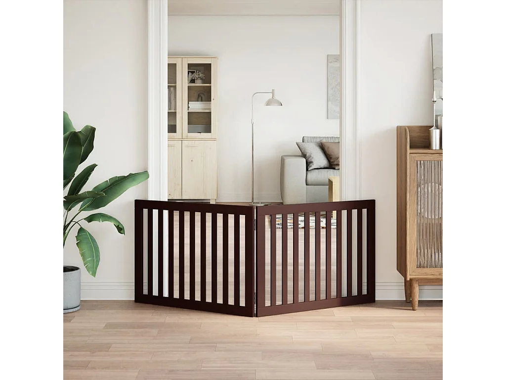 Portão para cães dobrável 2 painéis 160 cm álamo castanho