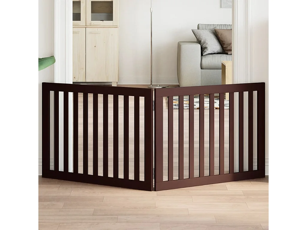 Barrière pour chien pliable 2 panneaux 160 cm bois de peuplier