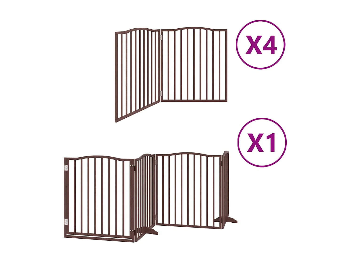 Portão cães com porta dobrável 12 painéis 960 cm álamo castanho