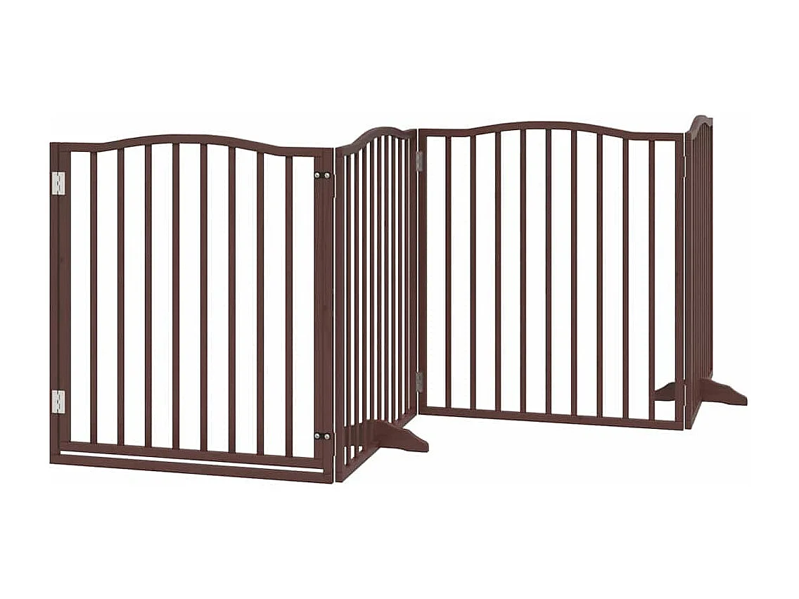 Portão cães com porta dobrável 12 painéis 960 cm álamo castanho