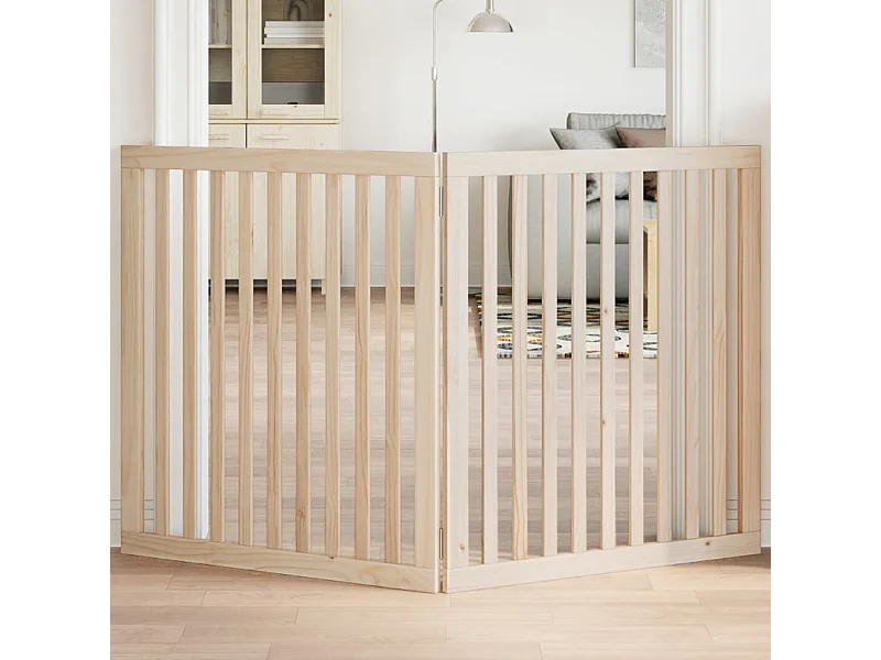 Portão para cães dobrável 2 painéis 160 cm madeira de álamo