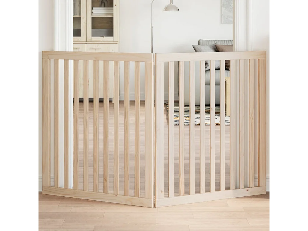 Portão para cães dobrável 2 painéis 160 cm madeira de álamo